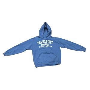 Sea Isle City New Jersey Hoodie Sweatshirt Unisex Medium Blue hooded 100%Cotton